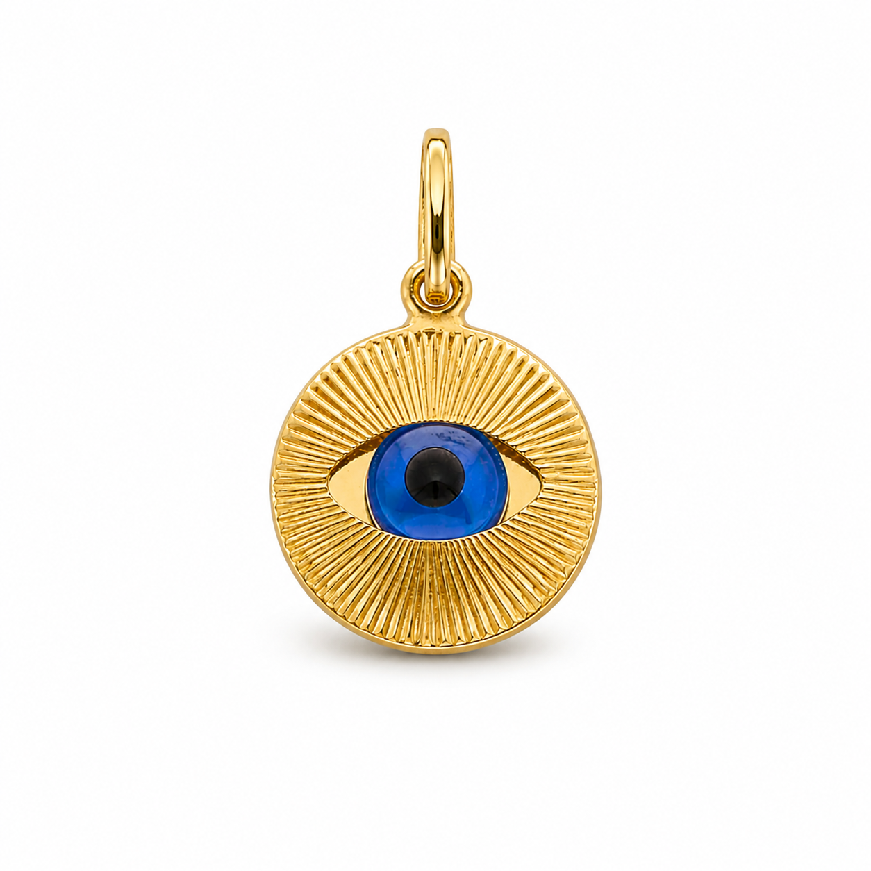 8K Gold Turkish Evil Eye Pendant – Symbol of Protection & Good Fortune